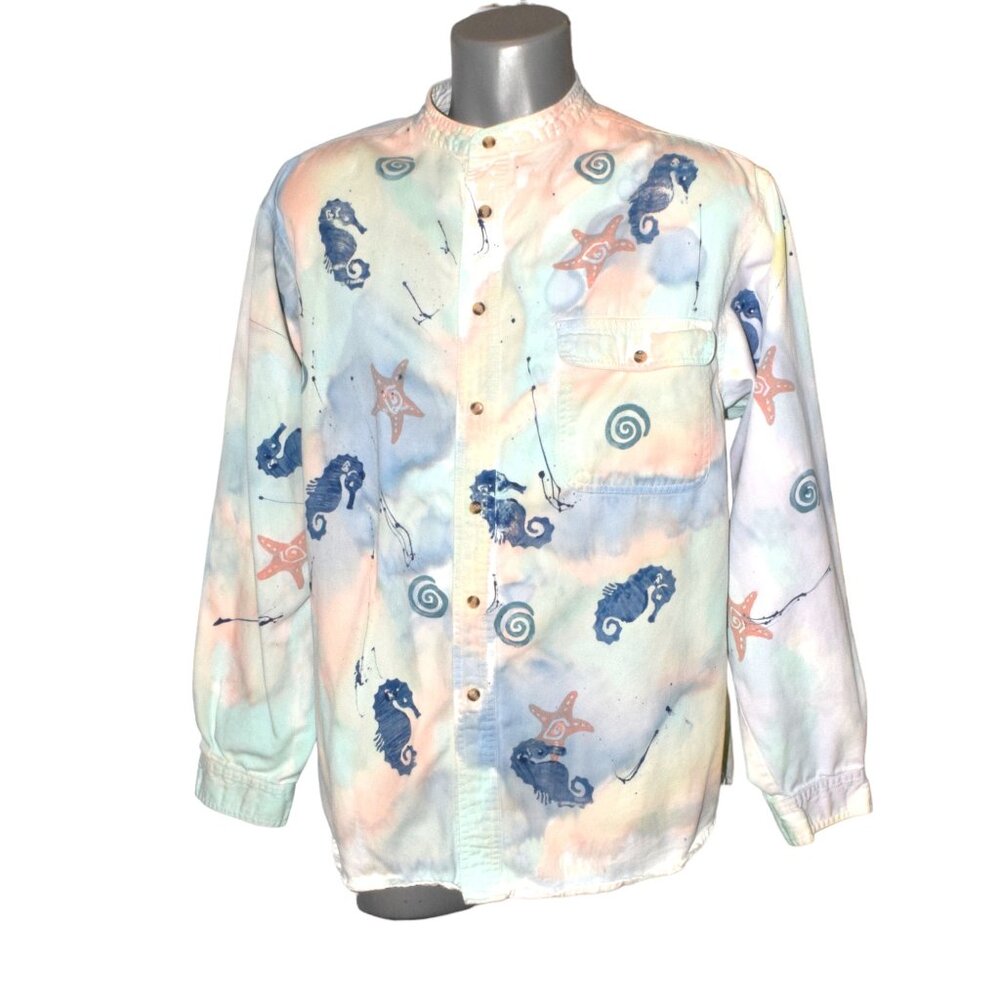 Vintage Reed Hunter Seahorse LS Button Front Shirt Men's Casual Shirt